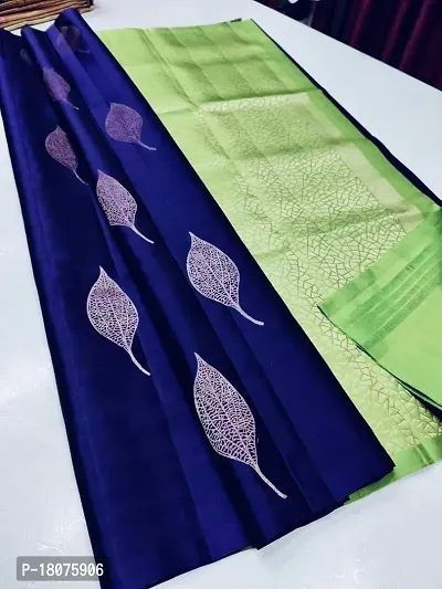 Beautiful Navy Blue Jacquard Ready to Wear (Stitched) Saree For Women-thumb0