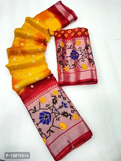 Beautiful Yellow Jute Silk Ready to Wear (Stitched) Saree For Women