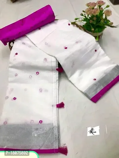 Beautiful Purple Linen Ready to Wear (Stitched) Saree For Women