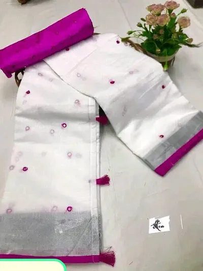 Beautiful Linen Ready to Wear (Stitched) Saree For Women