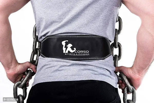 CORSO Large Genuine Leather Weight Lifting Gym Belt For Back Support for Heavy Lifting Belt-thumb2