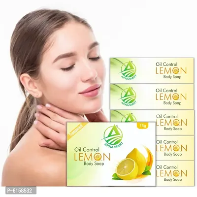 Premium Oil Control Lemon Soap Pack Of 5 Soap 375 Grams-thumb0
