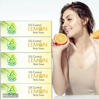 Premium Oil Control Lemon Soap Pack Of 5 Soap 375 Grams-thumb2