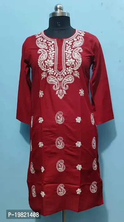 Women Stylish Rayon Embroidered Straight Kurta