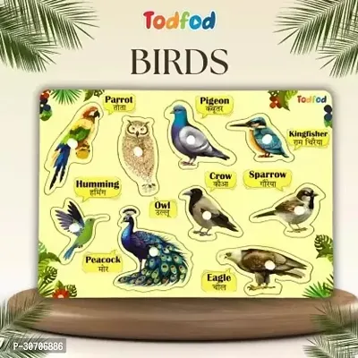 Todfod Wooden Jigsaw Puzzles Birds Characters For Kids 1 Pieces