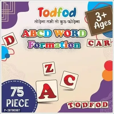 Todfod ABCD Word Formation Learn English Words Spellings for Kids Learning Game 75 Pieces-thumb0