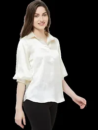 Classic Satin Solid Shirt for Womens-thumb1