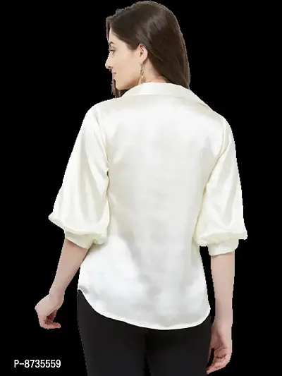 Classic Satin Solid Shirt for Womens-thumb3