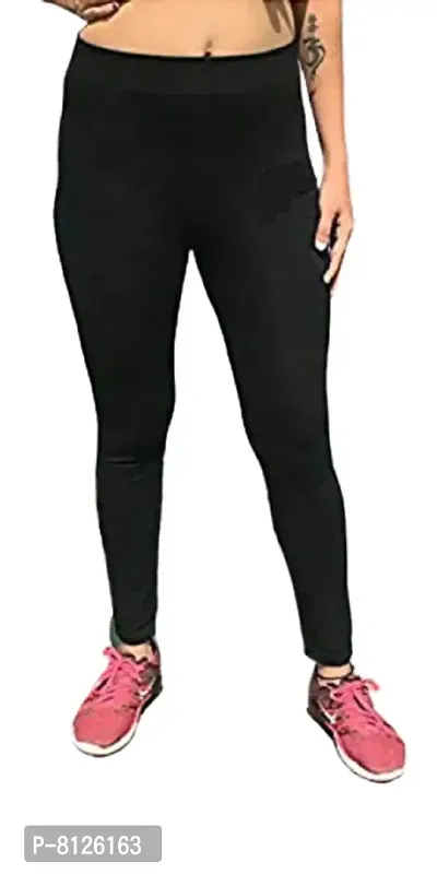 Outer Wear Soft Stretchable Jeggings for Women Black