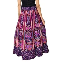 Outer Wear Women's Traditional and Stylish Cotton Jaipuri Printed Wraparound Skirt (MJBW00427_Free Size, Purple, Free Size)-thumb2