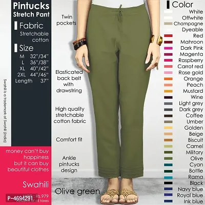 Buy Stylish Cotton Lycra Green Solid Ethnic Pant For Women Online In India  At Discounted Prices