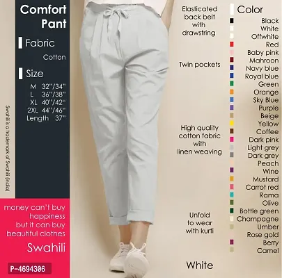 Lycra Cotton Coffee Color Women Pants