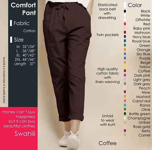 Stylish Cotton Solid Ethnic Pant