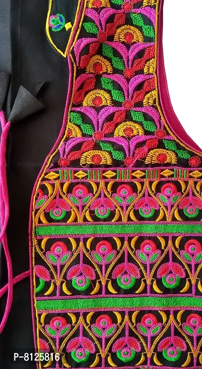 Nandi Men's Cotton Embroidered Jacket (Black,Medium)-thumb2