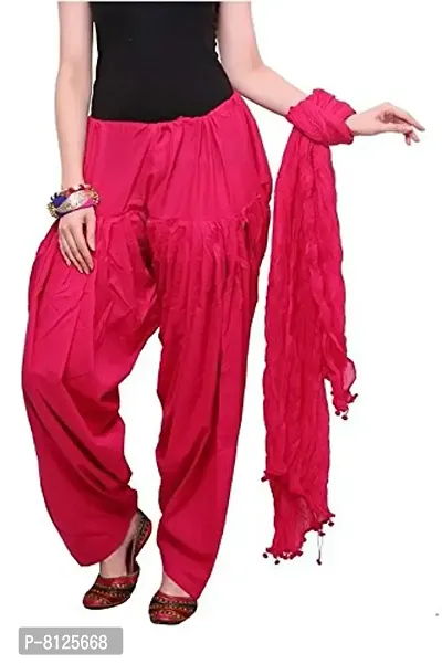 OUTERWEAR Fashion Women's Cotton Patiala and Dupatta Combo (OW0291-6, Pink, Free Size)-thumb2