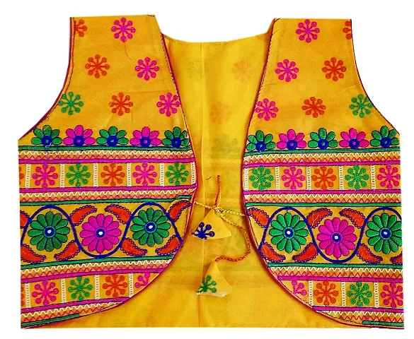 Nandi Unisex Gujarati Koti Kutchi Traditional Jacket (Yellow, 38)