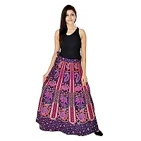 Outer Wear Women's Traditional and Stylish Cotton Jaipuri Printed Wraparound Skirt (MJBW00427_Free Size, Purple, Free Size)-thumb1