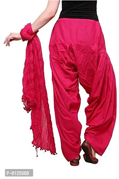 OUTERWEAR Fashion Women's Cotton Patiala and Dupatta Combo (OW0291-6, Pink, Free Size)-thumb4