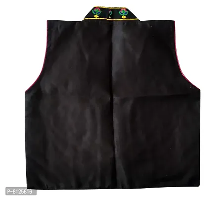 Nandi Men's Cotton Embroidered Jacket (Black,Medium)-thumb3