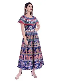 Outer Wear Women's Cotton Blend A-Line Kurti (multicolurjaipuri_frock_06_Multicolour_X-Large)-thumb3