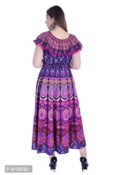 Outer Wear Women's Cotton Anarkali Kurti (multicolurjaipuri_frock_07_Multicolour_2XL)-thumb4