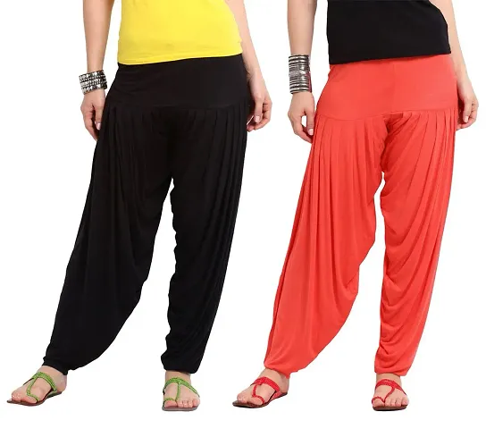 Stylish Solid Cotton Salwar For Women - Pack Of 2