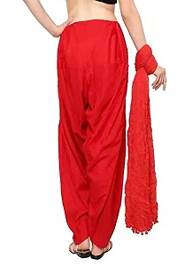 Outerwear Fashion Women's Cotton Patiala and Dupptta -Red-thumb2