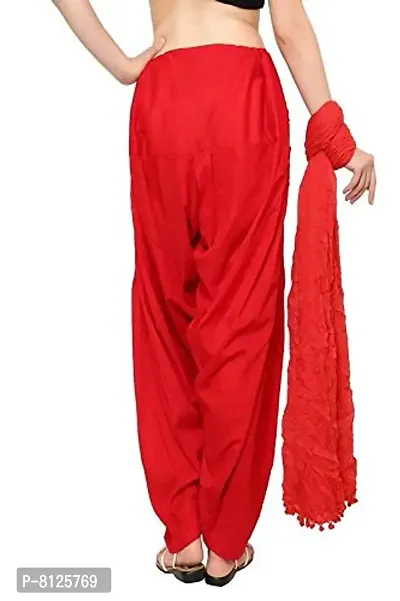 Outerwear Fashion Women's Cotton Patiala and Dupptta -Red-thumb3