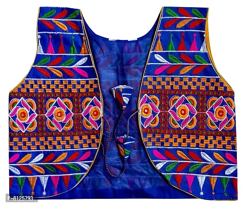 Nandi Women's Embroidered Regular Jacket (KS28BL_Blue_38)-thumb0