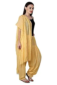 Outerwear Fashion Women's Cotton Patiala and Dupptta-Light Beige-thumb1