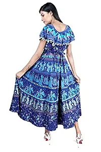 Outerwear Ayam Exports Women Attractive Design Naptol Print Pumfum Attached Frock- Length 50inch-thumb1