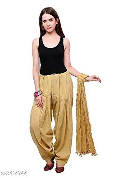 Stylish Cotton Solid Salwars with Dupatta For Women