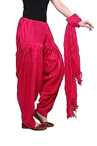 OUTERWEAR Fashion Women's Cotton Patiala and Dupatta Combo (OW0291-6, Pink, Free Size)-thumb2