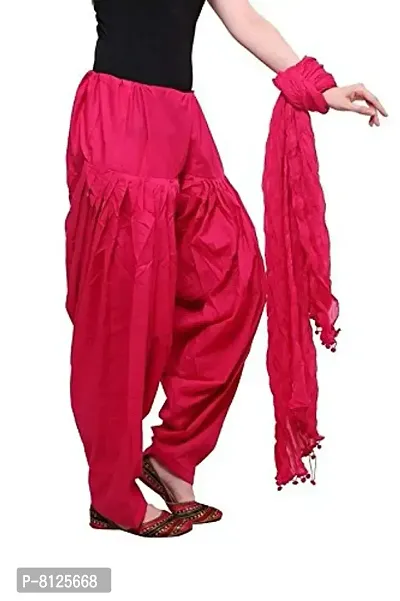 OUTERWEAR Fashion Women's Cotton Patiala and Dupatta Combo (OW0291-6, Pink, Free Size)-thumb3