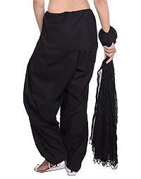 OUTERWEAR Fashion Women's Cotton Patiala and Dupatta Combo (OW0291-3, Black, Free Size)-thumb2