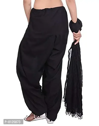 OUTERWEAR Fashion Women's Cotton Patiala and Dupatta Combo (OW0291-3, Black, Free Size)-thumb3