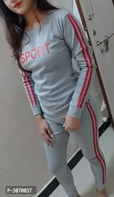 Cotton Spandex Tracksuit For Women's-thumb0