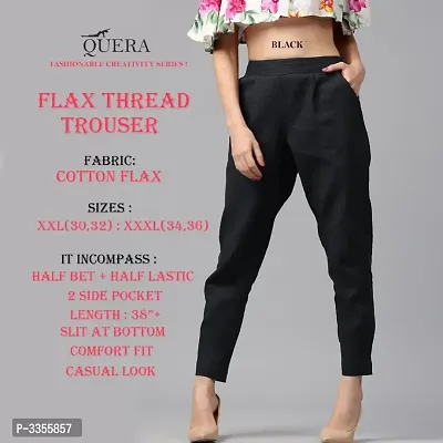 Women's Cotton Flex Solid Trouser-thumb0