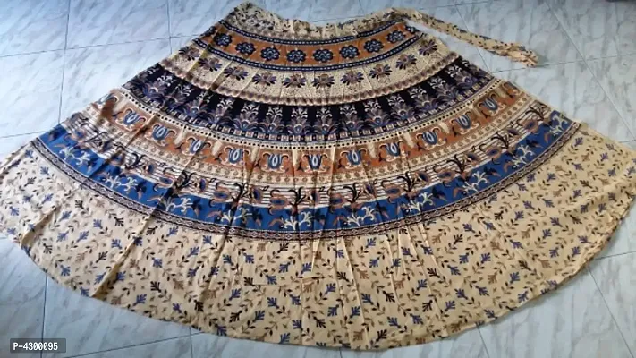 Stylish Cotton Printed Wrap Around Skirt For Women