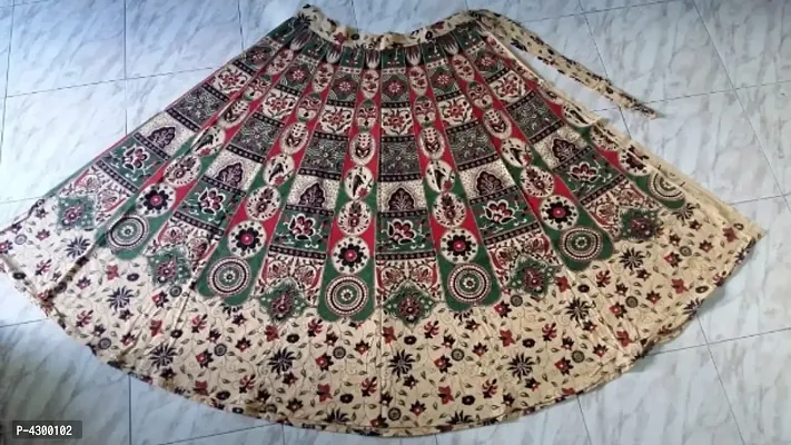 Stylish Cotton Printed Wrap Around Skirt For Women-thumb0