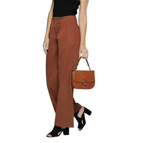 Alluring Cotton Solid Ethnic Pants with Wooden Buttons For Women