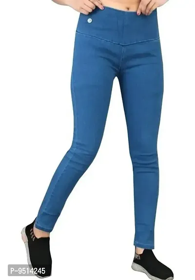 Stylish Denim Jeggings For Women-thumb0