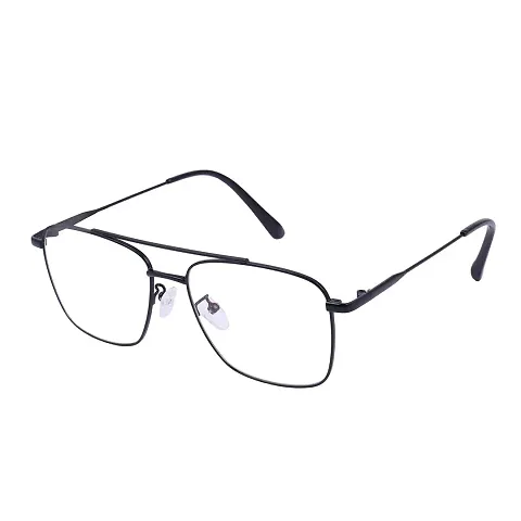 REX Market Normal Eyes Blue Light UV Blocking Glasses Anti Eye Strain Aviation Eyewear Silver Black (Gold,Black)