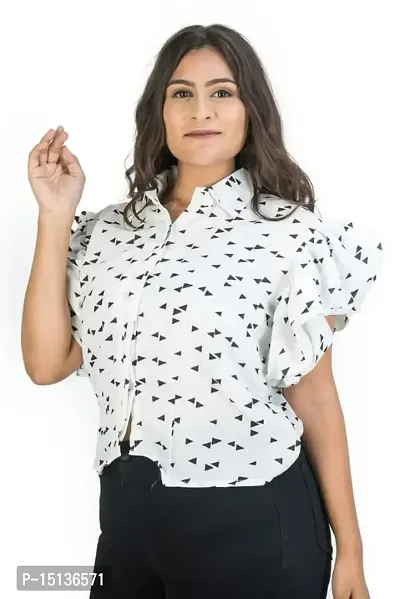 STYLE PORT Women's Regular Fit Summer Cool Baloon Crop Printed Shirt-thumb4