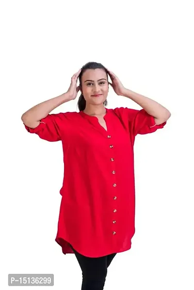 STYLE PORT Women's Regular Fit Rayon Plain Oversized Tunic