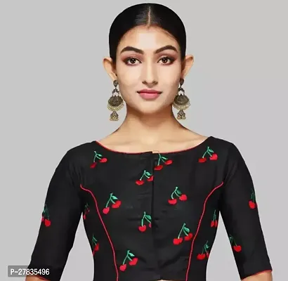 Reliable Black Cotton Embroidered Stitched Blouses For Women