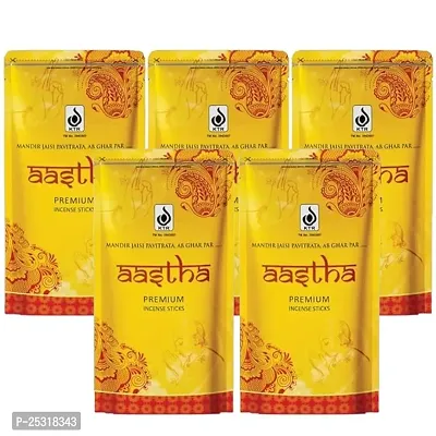 Aastha Agarbatti For Pooja, Luxury Incense Sticks Pack Of 5, 110 Gram