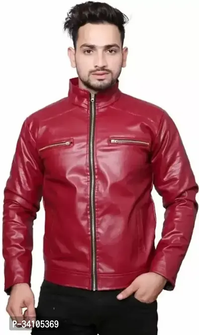 Stylish Winter Wear Synthetic Leather Jacket For Men and Boys-thumb3