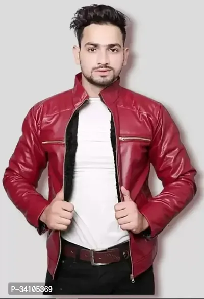 Stylish Winter Wear Synthetic Leather Jacket For Men and Boys-thumb0