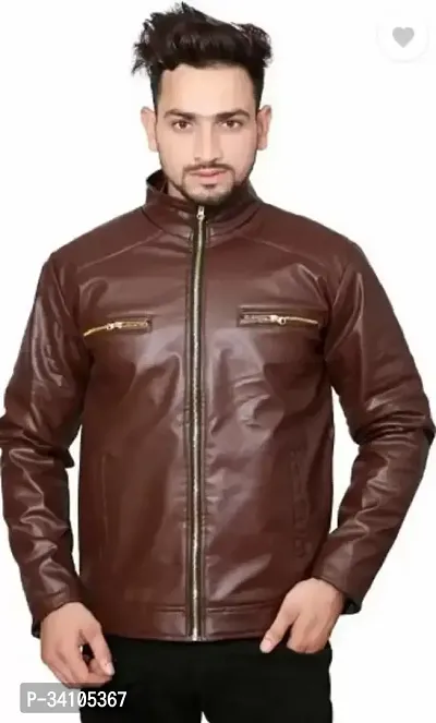 Stylish Winter Wear Synthetic Leather Jacket For Men and Boys-thumb2